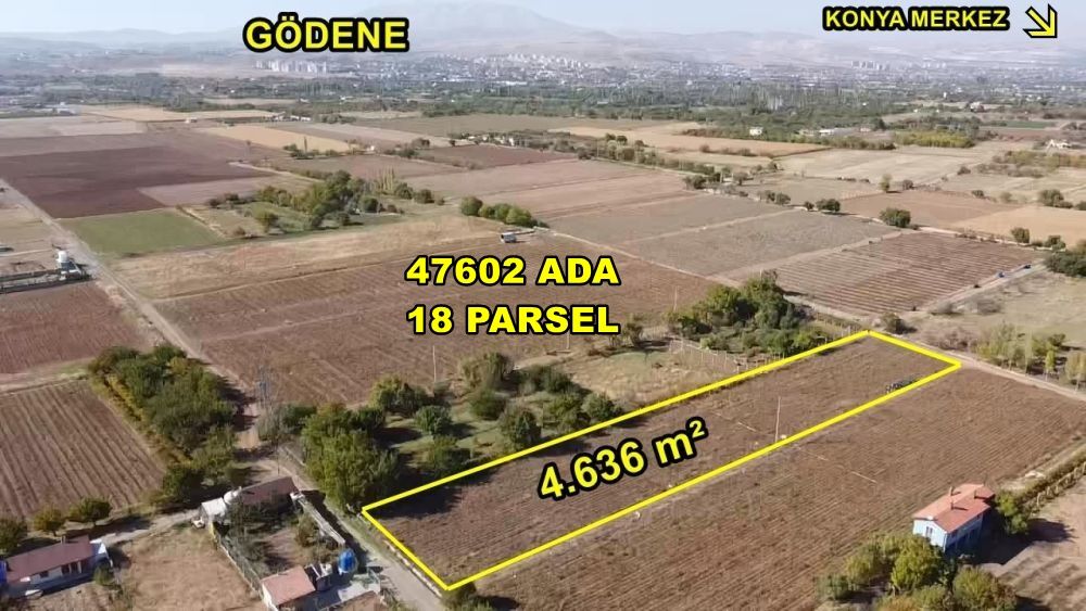 KONYA / MERAM / GÖDENE 4.636 m² SATILIK HİSSELİ TARLA