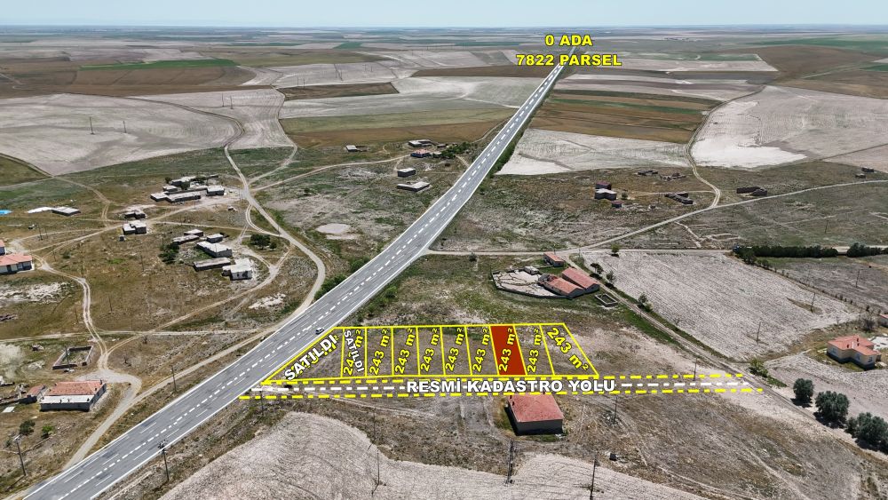 KONYA / CİHANBEYLİ / YENİCEOBA MAHALLESİNDE 243 m² HİSSE TAPULU İMARLI ARSA
